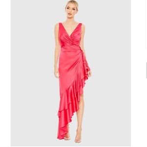 NWT Mac Duggal size 2. Elegant Pink Ruffle Dress, wedding guest, bridesmaid, etc